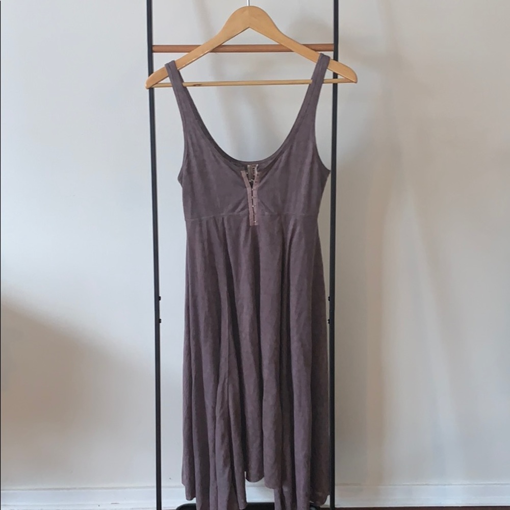 Free People Scoop Tank Dress Tonal Leopard Print